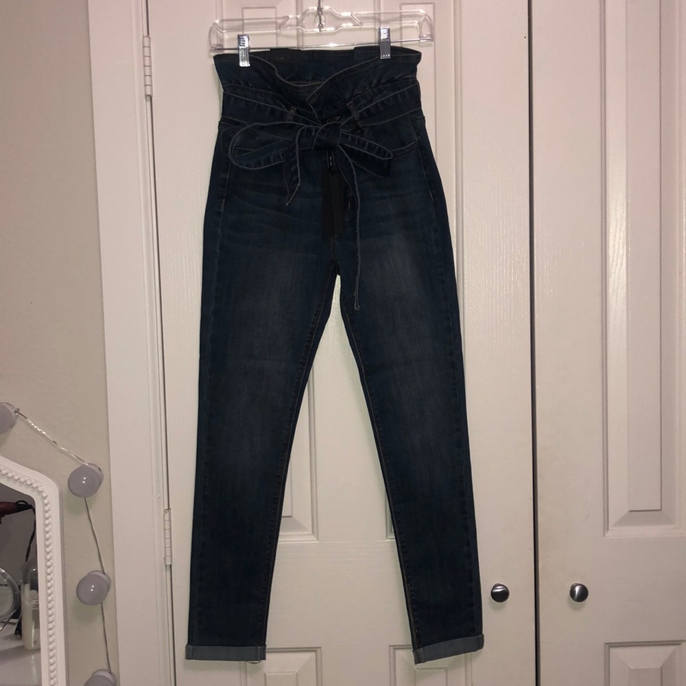 Black Label Paperbag Ankle Skinny Jeans